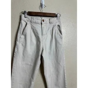 Sézane Manu Trousers in Mottled Ecru size 34 US 2 Pleated Tapered thumbnail 6