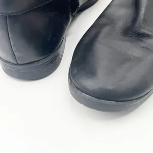 RALPH LAUREN Sulita Leather Black Brown Harness Zipper Knee High Riding Boots 7 thumbnail 11