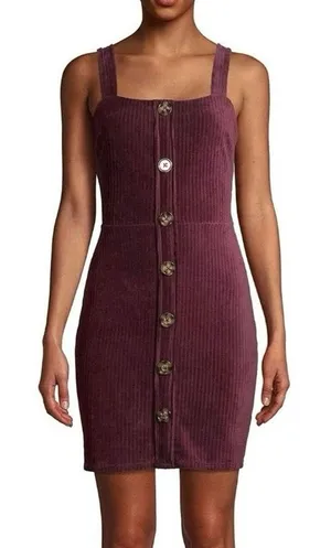 No Boundaries Juniors small 3-5 fall overalls dress Button Front Ribbed Jumper thumbnail 1