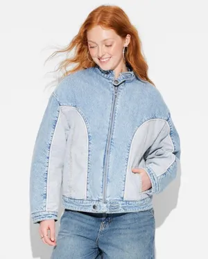Wild Fable Target  Denim Bomber Jacket thumbnail 4