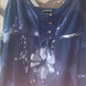 Lucky Brand Navy Blue Floral Maxi Dress thumbnail 2