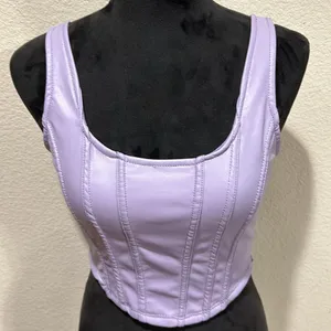 Purple Leather Corset Top thumbnail 2