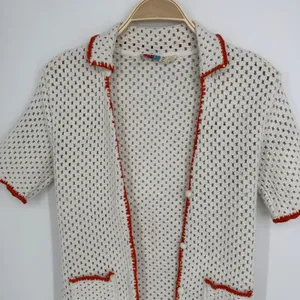 Free People Cabana Fauxchet Cardigan Top XS Ivory Boho Crochet Beach Coverup thumbnail 5