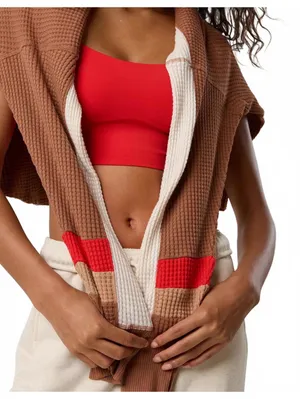 AE OFFLINE By Aerie Wow! Waffle Notch Neck Long Sleeve T-Shirt American Eagle XS thumbnail 4