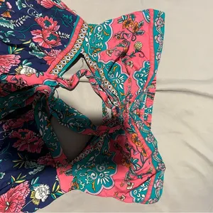 Magnolia Boutique - One piece Strapless Navy Mixed Print Jumpsuit - Small - NWOT thumbnail 13