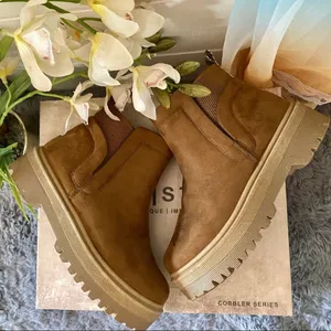 Qupid Tan Faux Suede Boots thumbnail 1