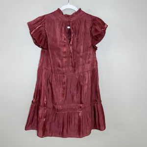 Women's Red Dress Holiday Christmas Shimmer Sparkle Tiered Short Flutter Sleeve‎ thumbnail 7