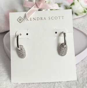 Kendra Scott Pavé Link Charm Huggie Hoop Earrings thumbnail 1
