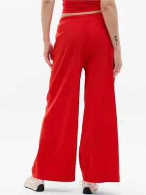 Athleta Paradise Wide Leg Pant Red XS Tall Drawstring NEW thumbnail 4