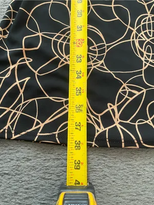 BCBGMaxAzria Black Wrap Midi Dress with Tan Floral Line Print thumbnail 6