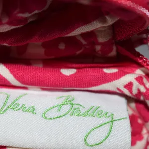 Vera Bradley Wristlet, Fuschia & White, Zip Around thumbnail 7