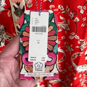Farm Rio Anthropologie Long-Sleeve Printed Romper Red thumbnail 6