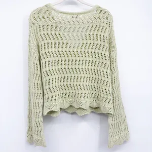 American Eagle Womens Open Knit Boho Coastal V-Neck Beach Coverup Sweater Size M thumbnail 6