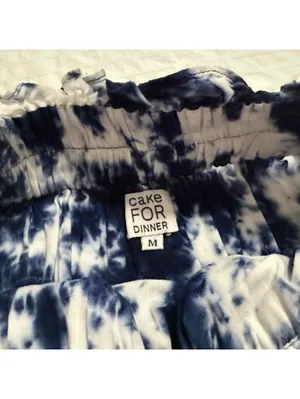 Cake For Dinner Blue & White Tie Dye Ruffle Tiered Mini Skirt Sz M Medium thumbnail 2