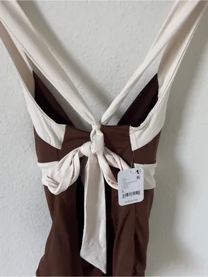 Free People Kya Remi Reversible One-Piece Swimsuit in Espresso / Chocolate Brown thumbnail 6