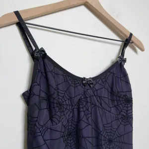 Women‎ Fairy Grunge Whimsigoth Babydoll Slip Dress Purple Black Spiderweb Goth thumbnail 7