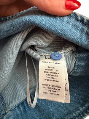 Lulus NWT Medium Wash Denim Sleeveless Crop Top Slit Back XS thumbnail 3
