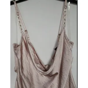 Speechless Satin Mini Dress Womens XXS Champagne Rhinestone Strap Open Back thumbnail 13