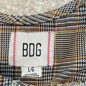 BDG Gray Plaid Midi Dress Size L thumbnail 12