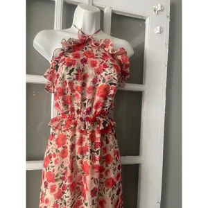 Misa Los Angeles Gia Floral Halter Dress Size Small Maxi Chiffon Tiered thumbnail 8
