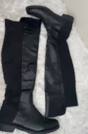 Unisa Black Riding  Boot Back Stretch Sz 8.5 M Knee High Classic Retro thumbnail 1