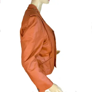Custom Tailor Han'S Vintage 1970'S Brown Leather Front Button Jacket (M) thumbnail 3