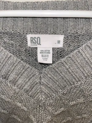 Gray Cable Knit Oversized Sweater thumbnail 3
