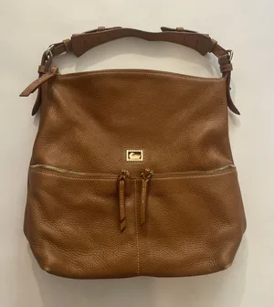Dooney & Bourke Brown Dillen Large Zipper Pocket Sac Hobo Shoulder Bag Purse thumbnail 1
