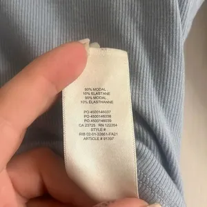 ✨Aritzia Sundays Best Ribbed Open Back Cropped Blue Sz Medium Top✨ thumbnail 7
