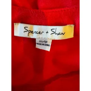 Spencer + Shaw Dress Women XS Red Sleeveless Scoop‎ Neck Fit And Flare Midi thumbnail 7