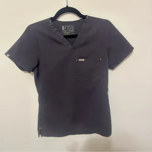 Figs Charcoal Grey Catarina One Pocket Scrubs Top thumbnail 1