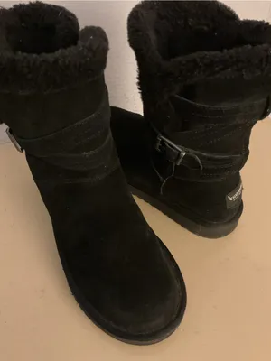 Koolaburra women black suede shearling shirt classic boots US 9 thumbnail 9