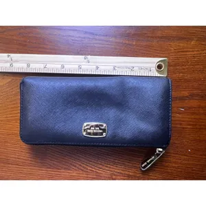 Michael Kors Wallet Clutch Zip Around Continental Black Smooth‎ Leather Urban thumbnail 8
