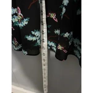 J. Crew Black Botanical Bees Print Smocked Waist Ruffle High Neck Midi Dress M thumbnail 3