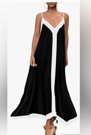 NEW Flowy Sleeveless Spaghetti Strap Elegant Wedding Party Maxi Dress L 12/14 thumbnail 1