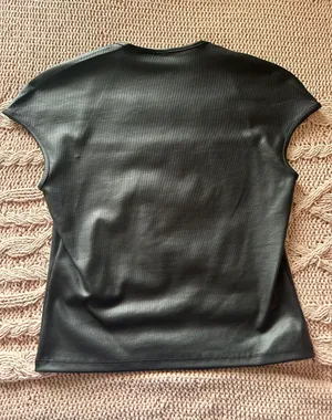 H&M Faux Leather Top thumbnail 2