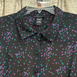 Torrid Long Sleeve Sheer Peplum Blouse thumbnail 2