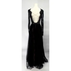 Sherri Hill 53565 Black Lace Open‎ Back Gown Size 4 NWT $750 thumbnail 7