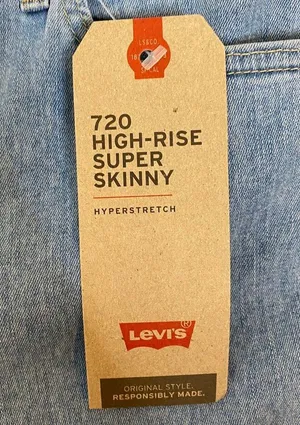 Levis 720 High Rise Super Skinny Jeans Light Wash Womens Size 6 M thumbnail 6