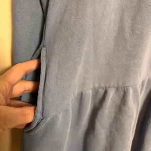 Aerie Women’s Weekend Tiered Dress Long‎ Sleeve 100% Cotton Cornflower Blue XS thumbnail 4