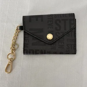 Steve Madden Card Holder Mini Wallet Keychain Black Logo(B124) thumbnail 2