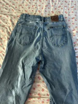 LEE Classic Blue High Rise Straight-Leg Jeans thumbnail 4