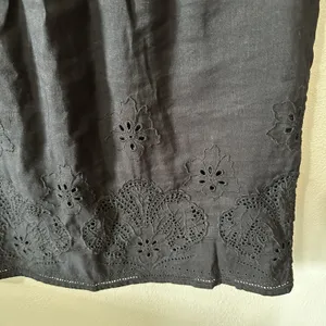 Tommy Bahama St Lucia Dress Small Black Split Neck Eyelet Linen Blend Cover‎ Up thumbnail 3
