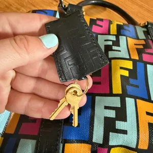 Fendi‎ Multicolor FF Zucca Boston Top Handle Satchel Bag with Lock & Keys thumbnail 3