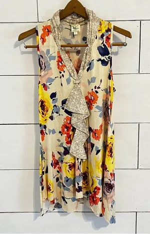 Anthropologie Weston Wear Sleeveless Floral Tunic. Size Medium. thumbnail 9