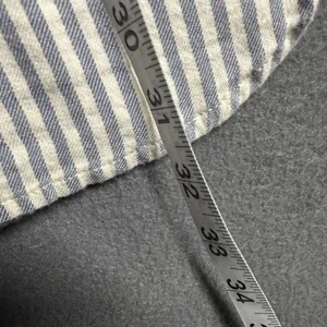 Aerie Tunic Blouse Womens Large Blue White Stripe Ruffle V Neck 3/4 Sleeve thumbnail 8