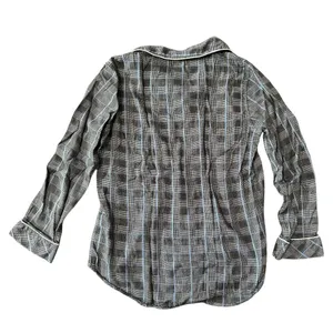 Lauren Ralph Lauren Size M Black Blue Plaid Long Sleeve Pajama Top & Bottom Set thumbnail 4