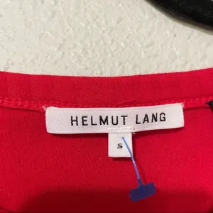 Helmut Lang Red Ribbed Knot Long Sleeve Slightly Cropped Sweater Womens S Casual thumbnail 3