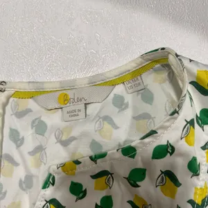 Boden Dress US 12R Lemon Print Fit & Flare Belted Summer Sundress thumbnail 5