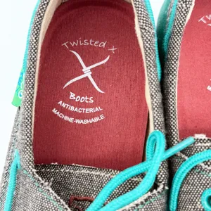 Twisted X EcoTWX Driving Moc WDM0085 Gray Teal Canvas Boat‎ Shoes Womens 7M thumbnail 4
